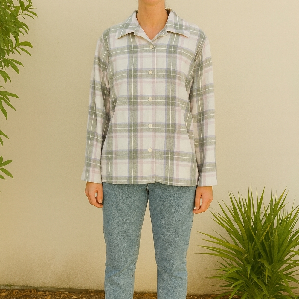 Linen Plaid Button Up